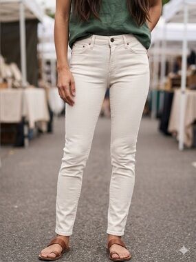 Rag & Bone Cate Mid-Rise Ankle Skinny Jeans Ecru White WDD21S2651TCEC Size 28